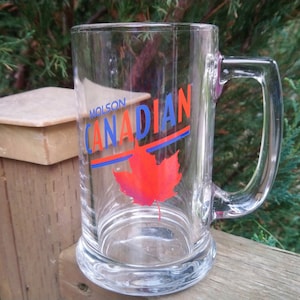 Molson Canadian Beer Glass Mug Drinking Mug Barware Glass Pint Glass Canadian Beer Mug Made By Libbey Glassware Collectible Barware Stein