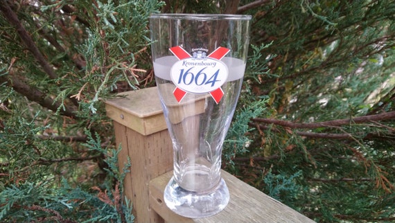 Kronenbourg 1664, .5 Litres Beer Glass, Barware Glass, Collectible