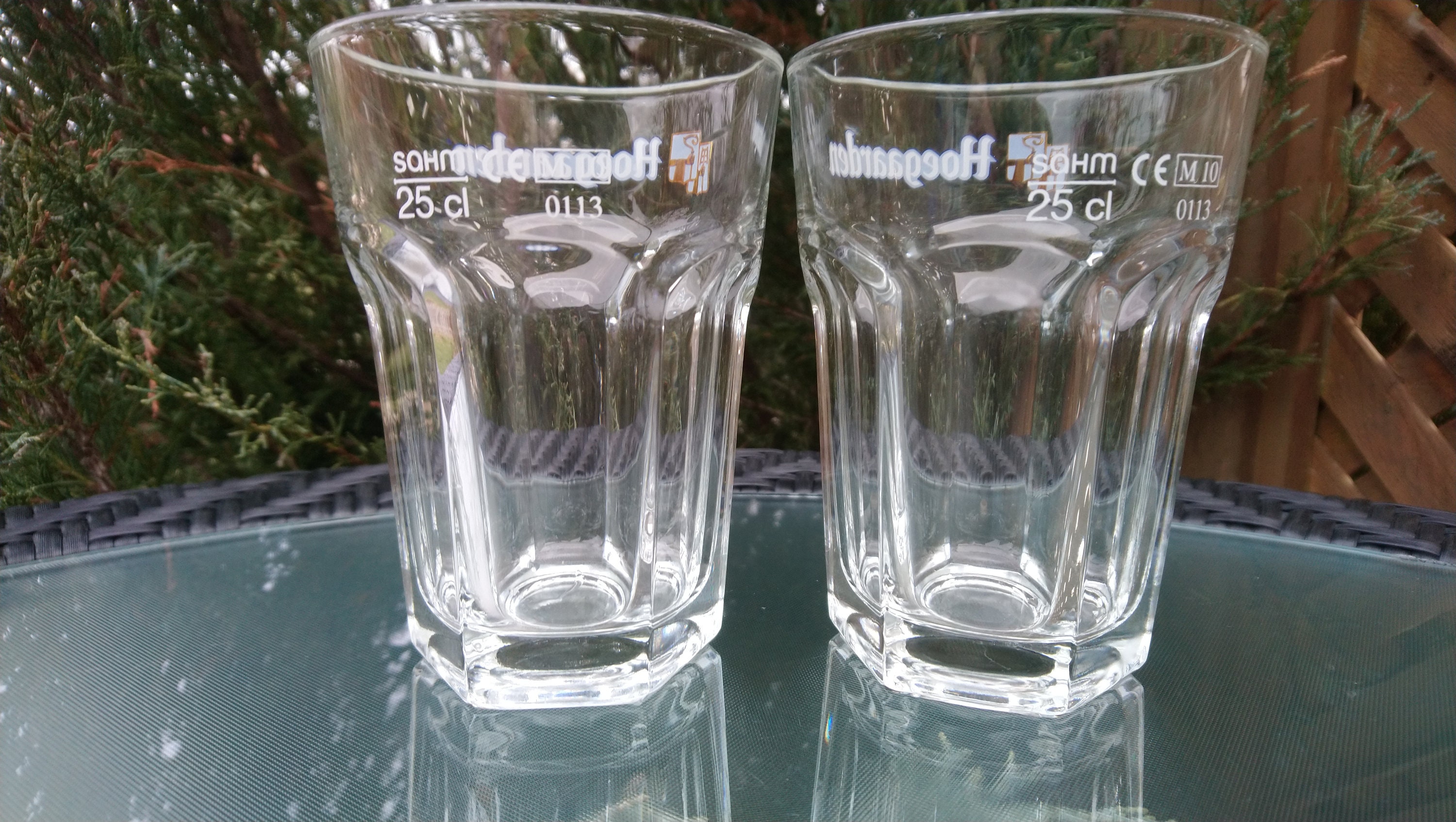 Set Of Two Hoegaarden Belgium Vintage Belgian Beer Glasses Etsy