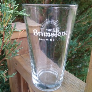 Brimstone Brewing Co., Ridgway Ontario, Canada, Independently Local Craft Beer, Collectible Beer Glass, Barware Glass, Pints Glass, Pilsner