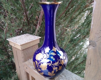 Vintage Royal KPM Bavaria Vase: Handmade Cobalt Blue Porcelain