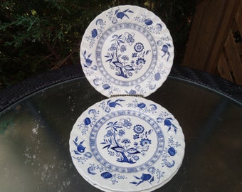 Vintage Johnson Brothers Nordic Plate: Blue Onion Dessert Plate