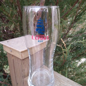 Molson Export Ale Signed John Molson, Collectible Barware Beer Glass, Pint Glass, Blue Sailing Ship Decor, Drinking Glass, Collectible Bar