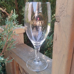 Vintage Holsten Pilsner Tulip Stemmed Collectible Beer Glass, German Barware, Barware Glass, Pints Glass, European Barware, Drinking Glass