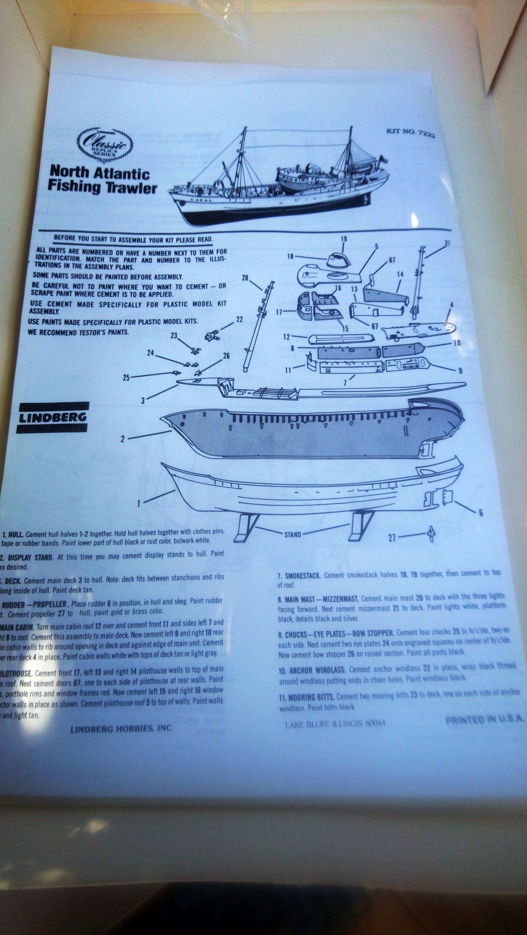 Lindberg Plastic Model Kit, North Atlantic Fishing Trawler