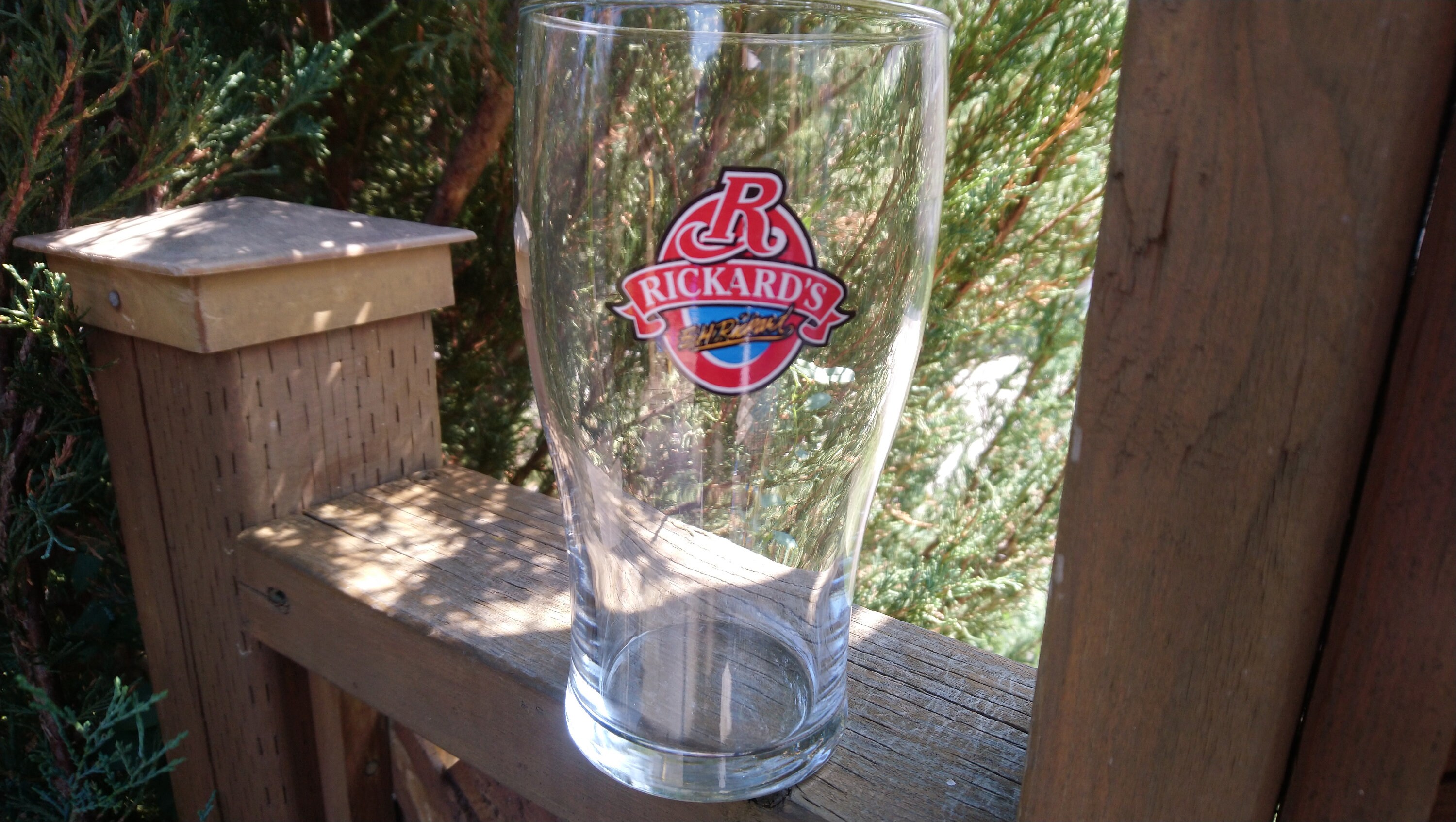 Rickard's Collectible Barware Glass Vintage Beer Glass Drinking Glass Red Blue Label Ricard's Red Glass Owned By Molson Coors Canada