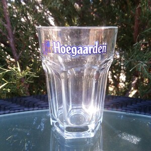 Vintage Hoegaarden .25L Capacity Belgian Hexagonal Wheat Beer Glass, Collectible Barware Glass, Belgium Beer, Vintage Barware image 2