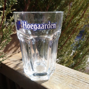 vintage Hoegaarden .25L Capacité Verre à bière de blé hexagonal belge, Verre de barware de collection, Bière belge, Barware vintage image 7