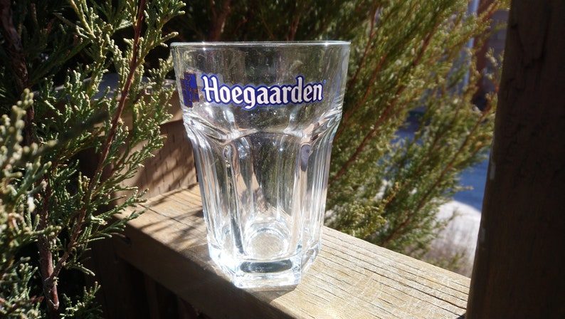Vintage Hoegaarden .25L Capacity Belgian Hexagonal Wheat Beer Glass, Collectible Barware Glass, Belgium Beer, Vintage Barware image 7