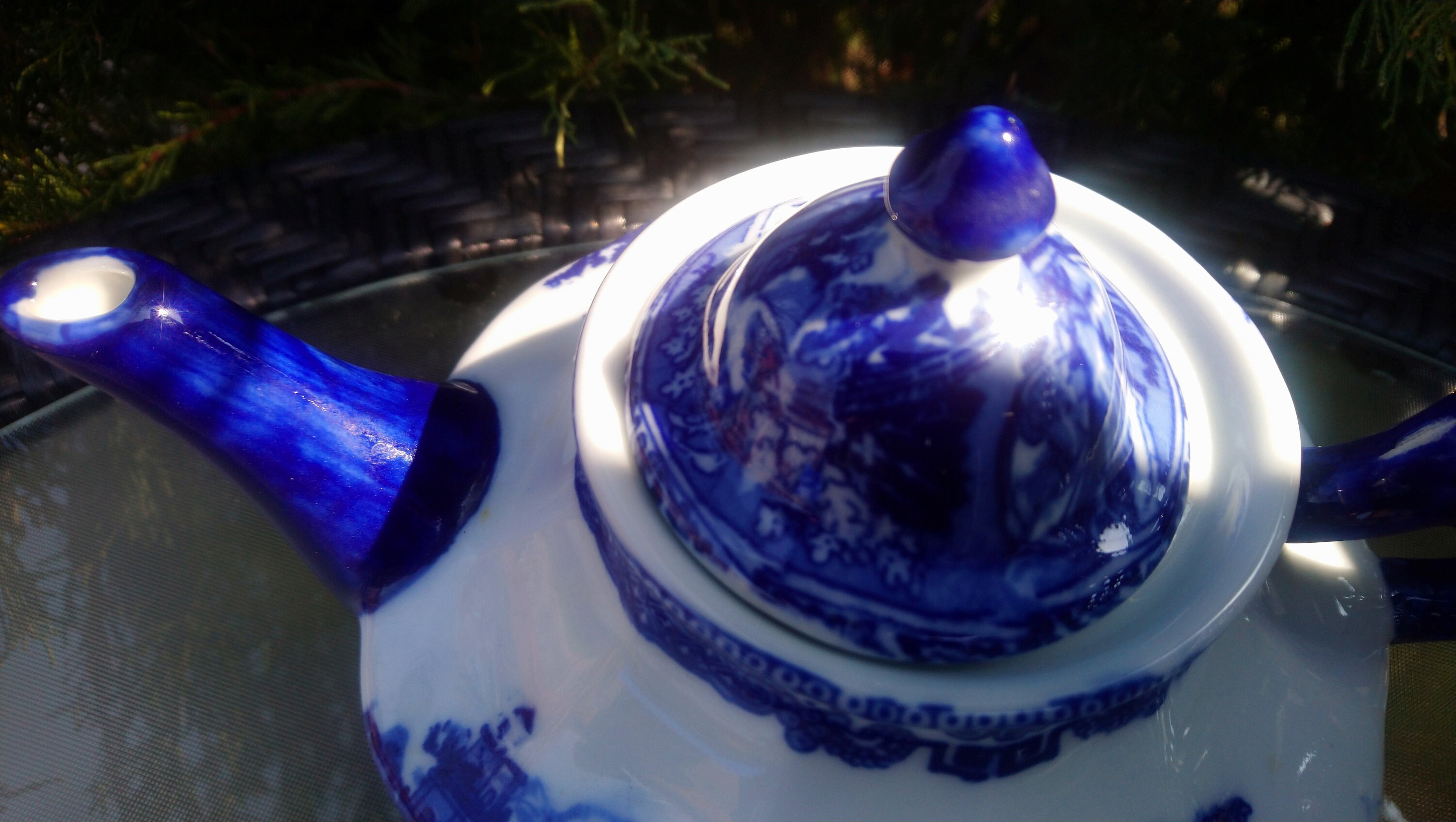 Victoria Ware Ironstone Flow Blue Teapot Vintage Winter Etsy Canada