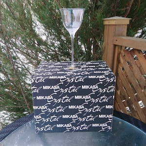 Vintage Mikasa Austria, Silver Surf Pattern, Discontinued 1983-1986, Set Of Five Crystal Water Or Wine Glasses, New In Box, Vintage Barware