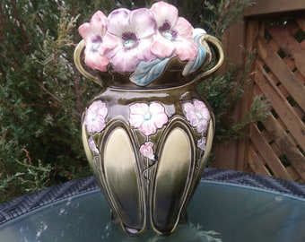 Art Nouveau, French Fives Lille De Bruyn, Hermoso jarrón artístico, Decoración de mesa, Decoración de gabinete, Florero, Antigüedades coleccionables