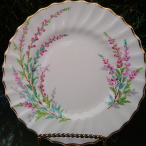 Vintage Royal Doulton &quot;Bell Heather&quot; Pattern, Signed P. Curnock, Discontinued 1941-1958, One Bread And Butter Plate Or Side Plate, 1940s