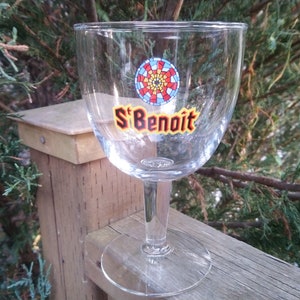 St Benoit Belgian Beer Glass, Barware Glass, Vintage Barware, Collectible, Beer Goblet