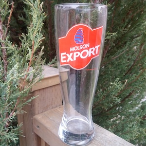 Molson Export Collectible Barware Glass, Beer Glass, Vintage Barware, Pints Glass, Ale Glass, Canadian Beer Glass, Canadian Barware, Deco