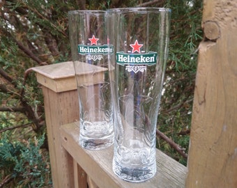 Vasos de cerveza Heineken, capacidad de 0,25 l, juego de dos