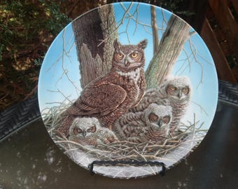 Edwin M. Knowles Collector's Plate, the Stately Owls