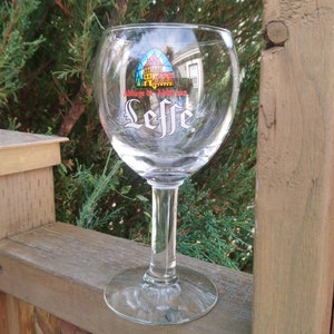 Leffe .25L Stemmed Belgian Beer Chalice, Beer Glass, Collectible Barware, Belgium Glassware, Drinking Goblet, Tulip Glass, Tulip Chalice,
