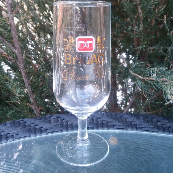 BrauAG Kaiser Pils Vintage 1970s Austrian Tulip Stemmed Collectible Pils Glass, Stemware, Pilsner Glass, Beer Stein, Barware Glass, Pints