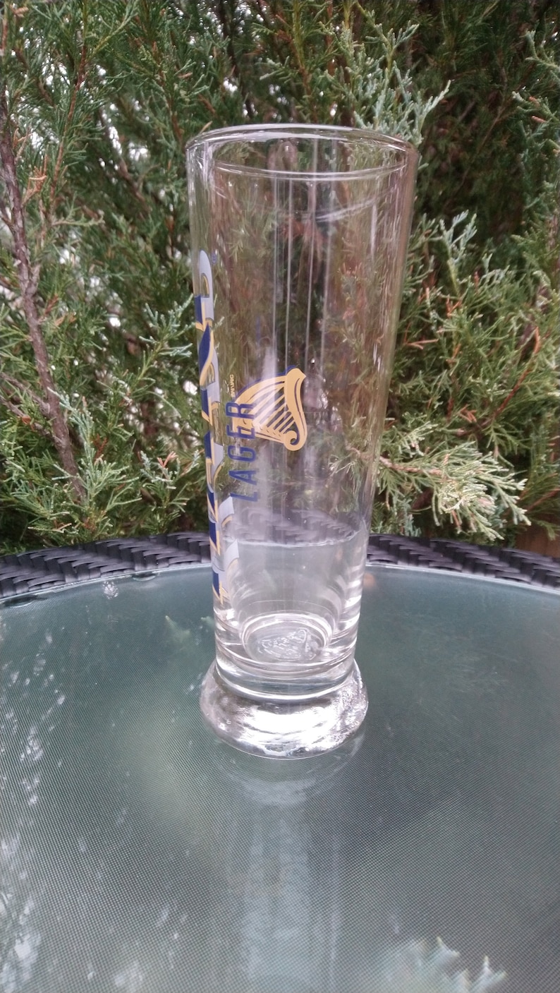 1990s Bar Decor Collectible Barware Tall Beer Glass Vintage Harp Lager By Guinness Pilsner Glass, Drinking Glass 1.5 Pint Capacity
