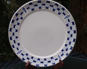 Denby, Made In England, Vintage Discontinued Pattern, &quot;Potpourri Sea&quot;, 1974-1981, One Dinner Plate, Stoneware, 10&quot;