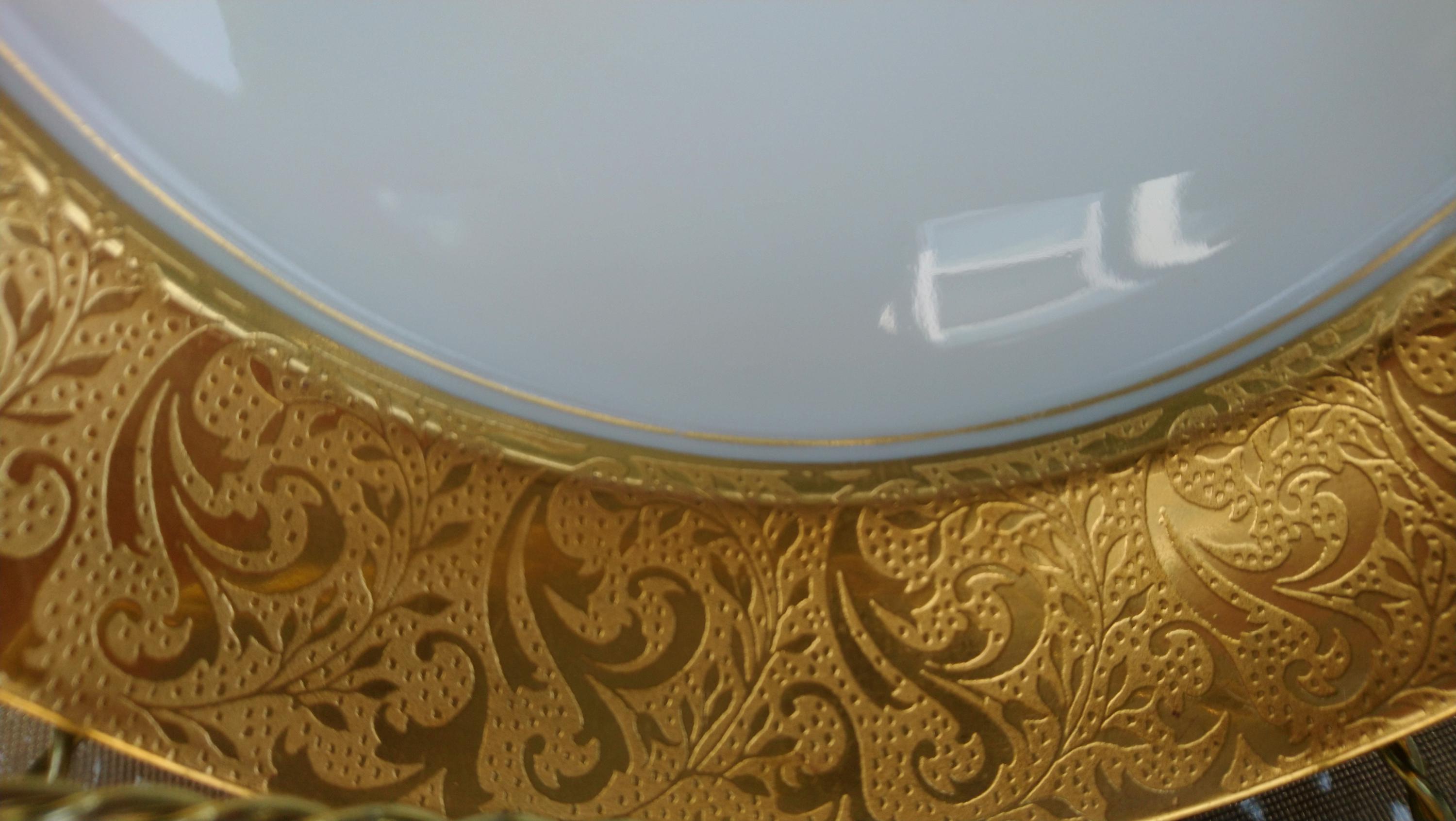 リモージュ フランス ディナープレート 1枚、金彩装飾、磁器、10.5