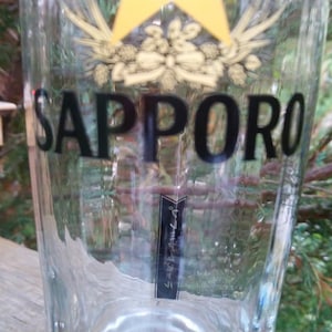 Sapporo, bière japonaise, un verre à bière, verre de bar, verre à boire, objet de collection, verrerie vintage, 16 onces image 7
