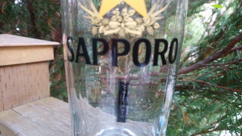 Sapporo, bière japonaise, un verre à bière, verre de bar, verre à boire, objet de collection, verrerie vintage, 16 onces image 7