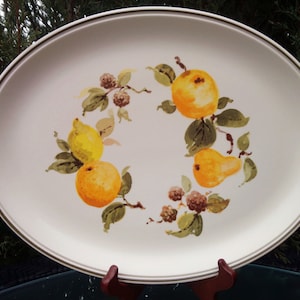 Johnson Brothers &quot;Summer Gold&quot; Pattern, Vintage 1979, Table Plus, Various Fruit Design And Smooth Texture, Large Serving Platter, Plate/Tray