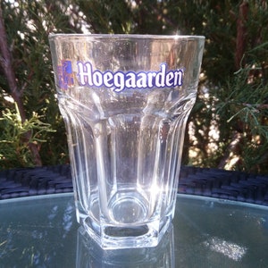 Vintage Hoegaarden .25L Capacity Belgian Hexagonal Wheat Beer Glass, Collectible Barware Glass, Belgium Beer, Vintage Barware image 4