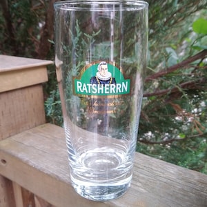 Vintage Ratsherrn Collectible German Barware Beer Glass, German Barware, Drinking Glass, &quot;Edle Hanseatische Braukunst&quot;, Vintage Barware