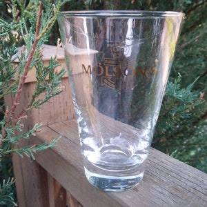 Vintage Molson&#39;s Gold Labeling, Heavy Base Collectible Beer Glass, Barware Glass, Commercial Barware, Canadian Barware Glass, Canadian Beer