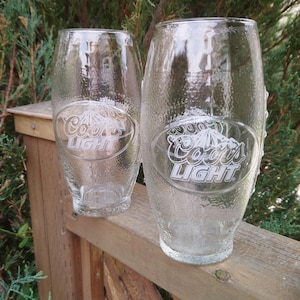 Coors Light Football Förmige Sammler Biergläser, Zweier Set, Barware Gläser, Trinkgläser, Pints Gläser, Coors Biergläser, Bar