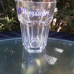 Vintage Hoegaarden .25L Capacity Belgian Hexagonal Wheat Beer Glass, Collectible Barware Glass, Belgium Beer, Vintage Barware image 3