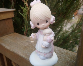 Jonathan en David, Precious Moments, 1977, "Jesus Is The Light", Enesco Imports, Porseleinen beeldje, Collectibles, Figuren, Vintage Decor