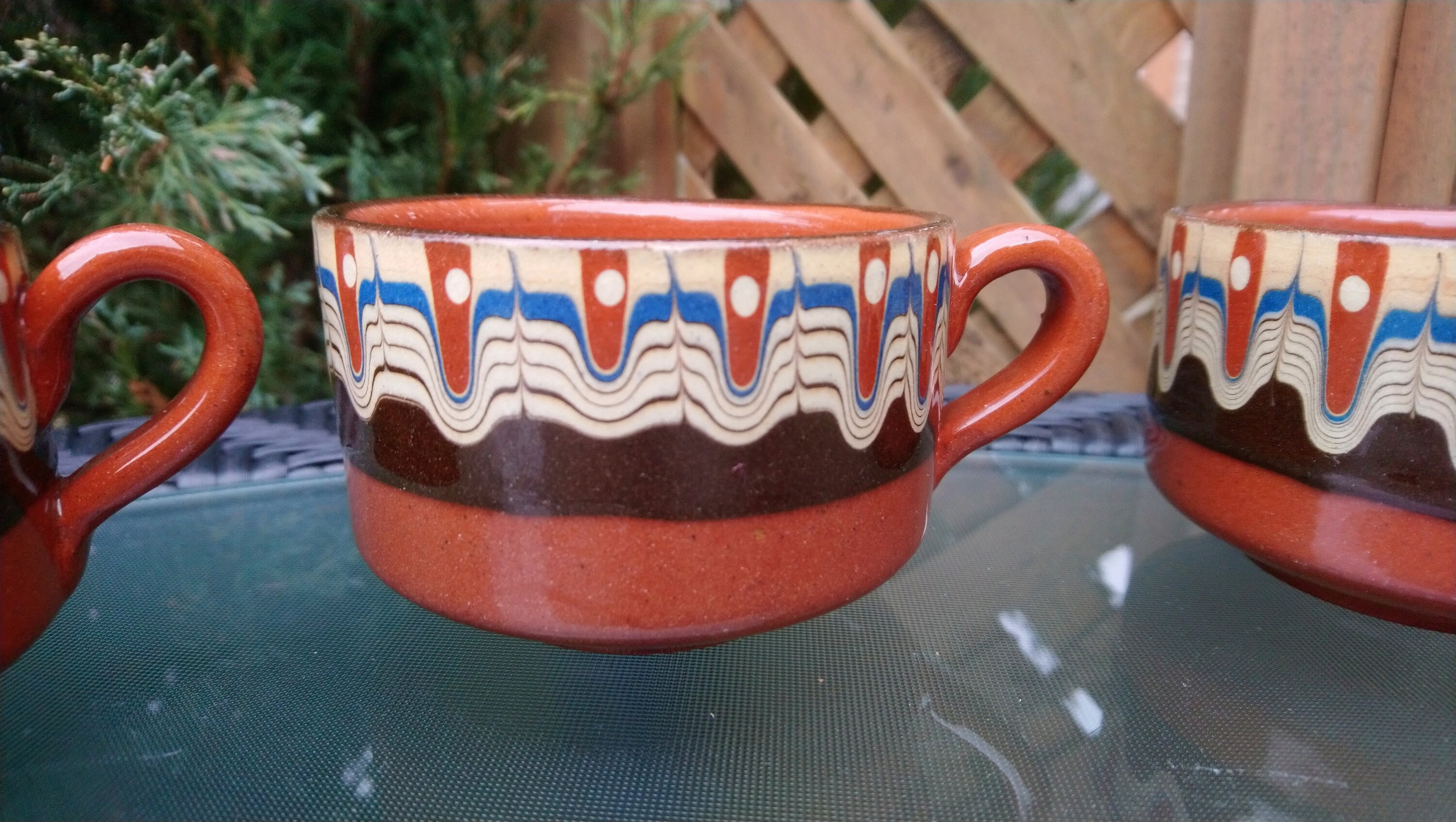 Vintage Pottery Cups by Troyan of Bulgaria Coffee Cups Tea Etsy