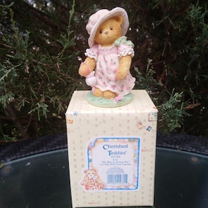 Cherished Teddies, Lisa &quot;My Best Is Always You&quot;, 1994 By Priscilla Hillman, Girl Bear With Purse Figurine, Vintage Figures