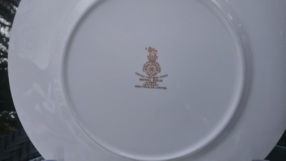ロイヤルドルトン  Gold H.4980 ディナー皿4枚 Vintage Royal Doulton English Fine Bone China, Royal Gold H