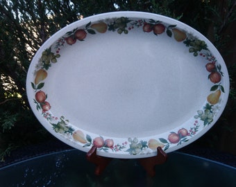Wedgwood "Quince" Pattern Discontinued 1969-1986 Oval Serving Platter, Ring Of Colorful Fruit, Stoneware Plate/Platter, Vintage Dinnerware
