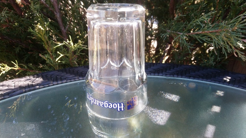 vintage Hoegaarden .25L Capacité Verre à bière de blé hexagonal belge, Verre de barware de collection, Bière belge, Barware vintage image 9