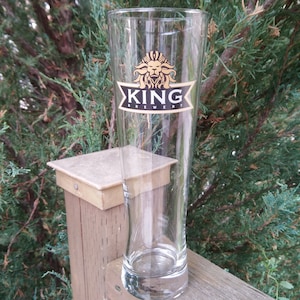 King Brewery, Nobelton Ontario Canada, Canadian Collectible Tall Beer Glass, Barware Glass, Pints Glass, Pilsner Glass, Drinking Glass, Bar
