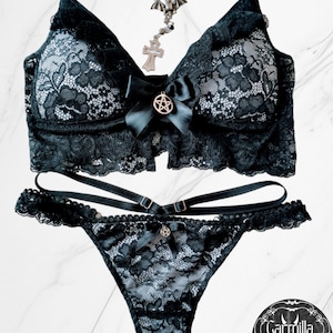 Set Romantic Goth. Lingerie set, Gothic lingerie,   handcraft lingerie, handemade lingerie, gothic clothes, lingerie set, handmade