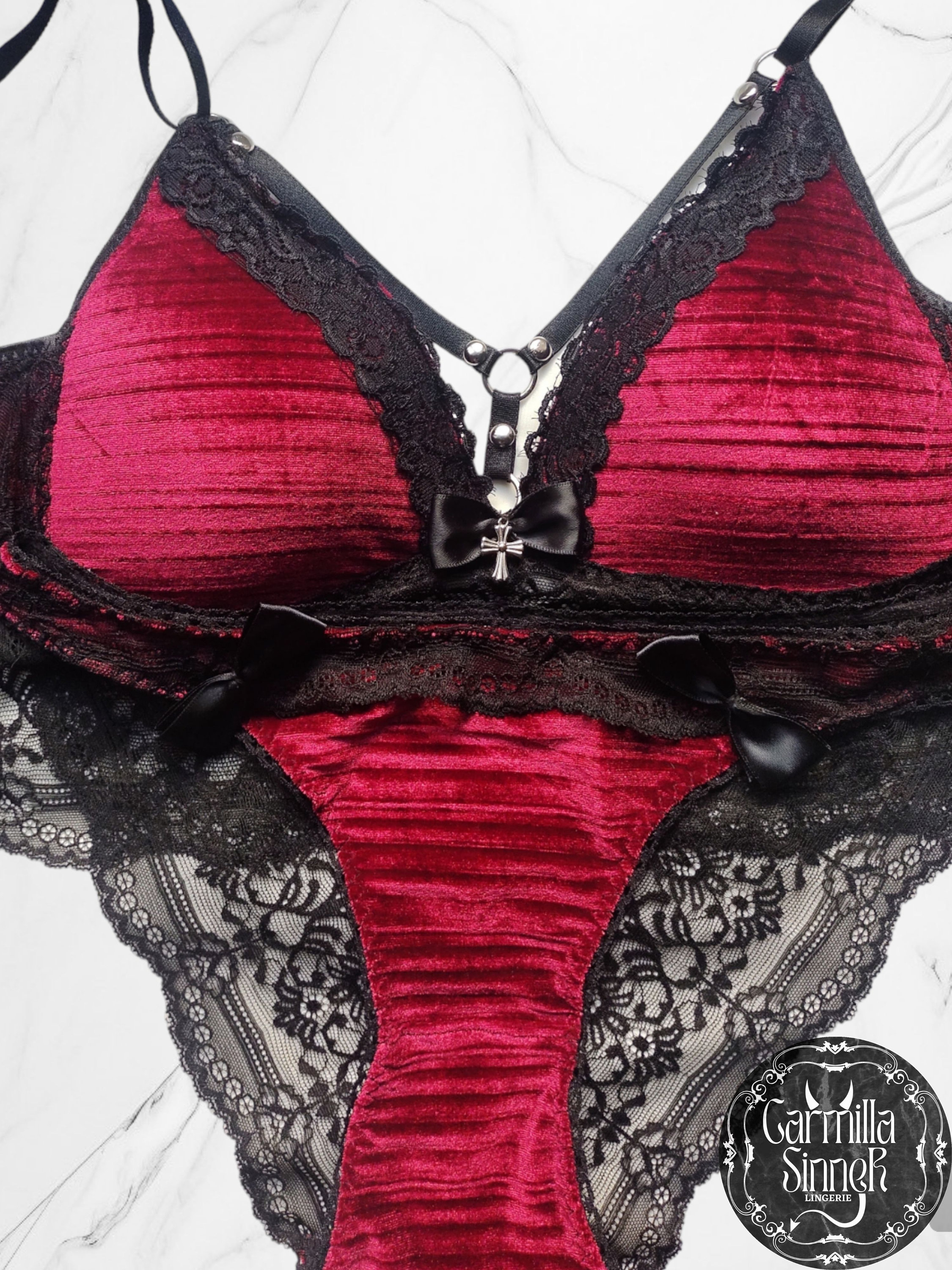 Set Marishka, Gothic Bra, Gothic Bustier, Gothic Lingerie, Luxury