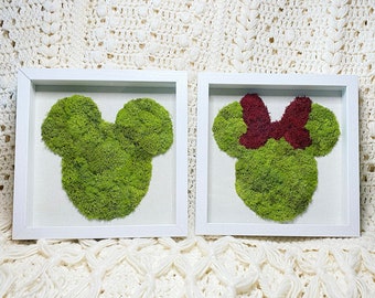 Magical Mouse moss art (9x9” shadow boxes)