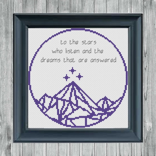 To the stars that listen Cross Stitch Pattern | ACOTAR Cross Stitch Pattern | Velaris Cross Stitch Pattern Digital PDF Download