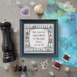 The secret ingredient is always love Cross Stitch Pattern | Kitchen Cross Stitch Pattern | Home Decor Cross Stitch Pattern PDF Download
