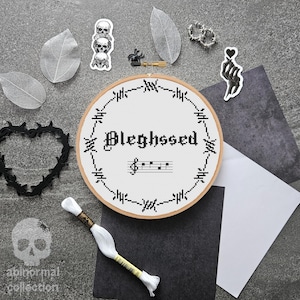 Bleghssed Cross Stitch Pattern | Metal Music Cross Stitch Pattern | Home Housewarming Cross Stitch Pattern Instant PDF Download