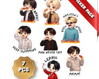 Lot d'autocollants BTS Poulet épicé de luxe (7 pièces)