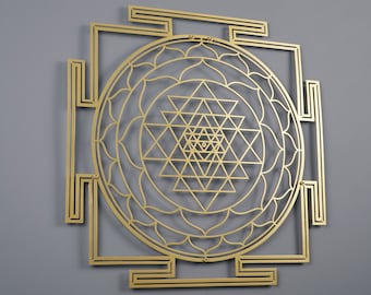 Sri Yantra Sacred Geometry Metal Wall Decor, Unique Modern Decoration for Living Room, Metal Wall Art, Housewarming Gift, Office Decor
