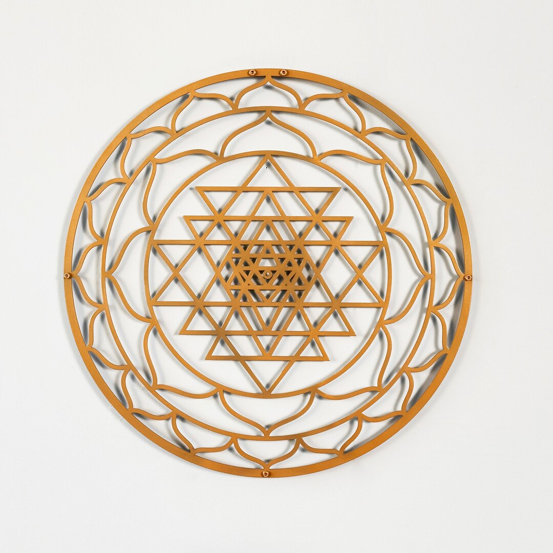 Sri Yantra Sacred Geometry Metal Wall Art Mandala Home Decor Chakra ...